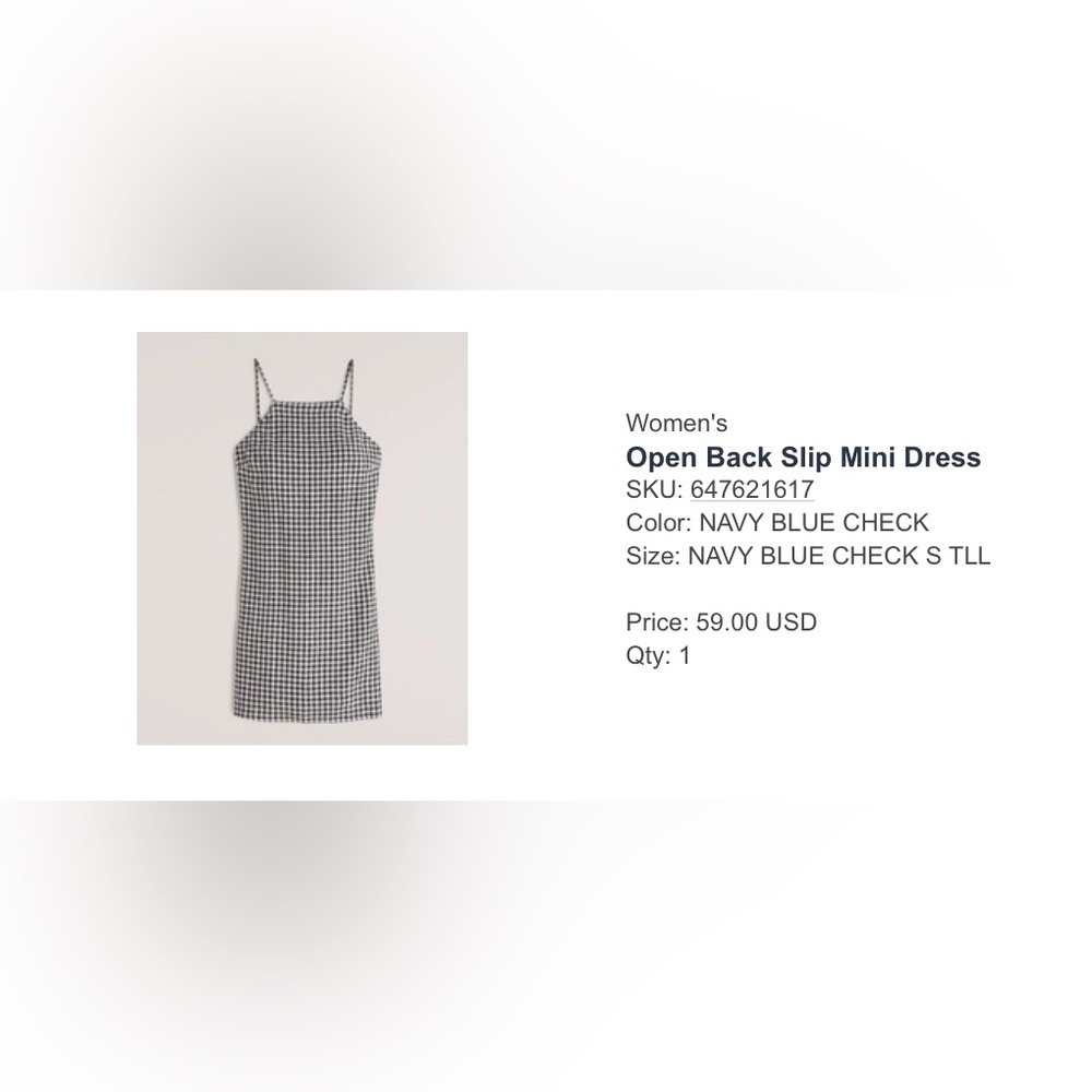 Abercrombie & Fitch Navy Check Backless Dress
